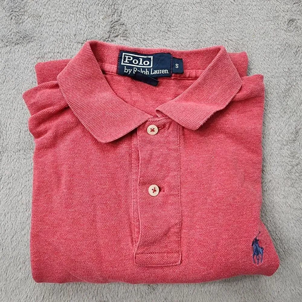 VTG Polo Ralph Lauren Shirt Mens Small 100% Cotton Red 90s Pony